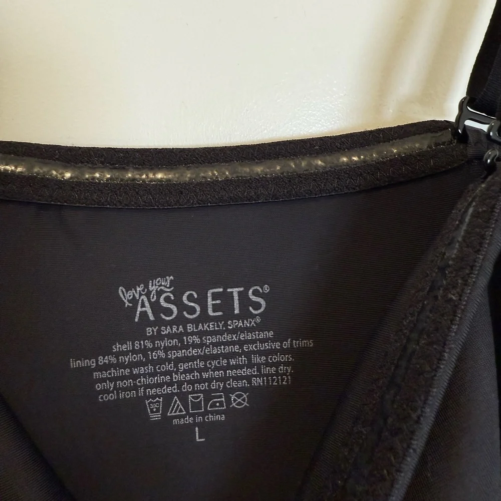 Assets by SPANX Strapless Black Slip Dress Shapewear Waist Control Seamless Sz L - Picture 5 of 5